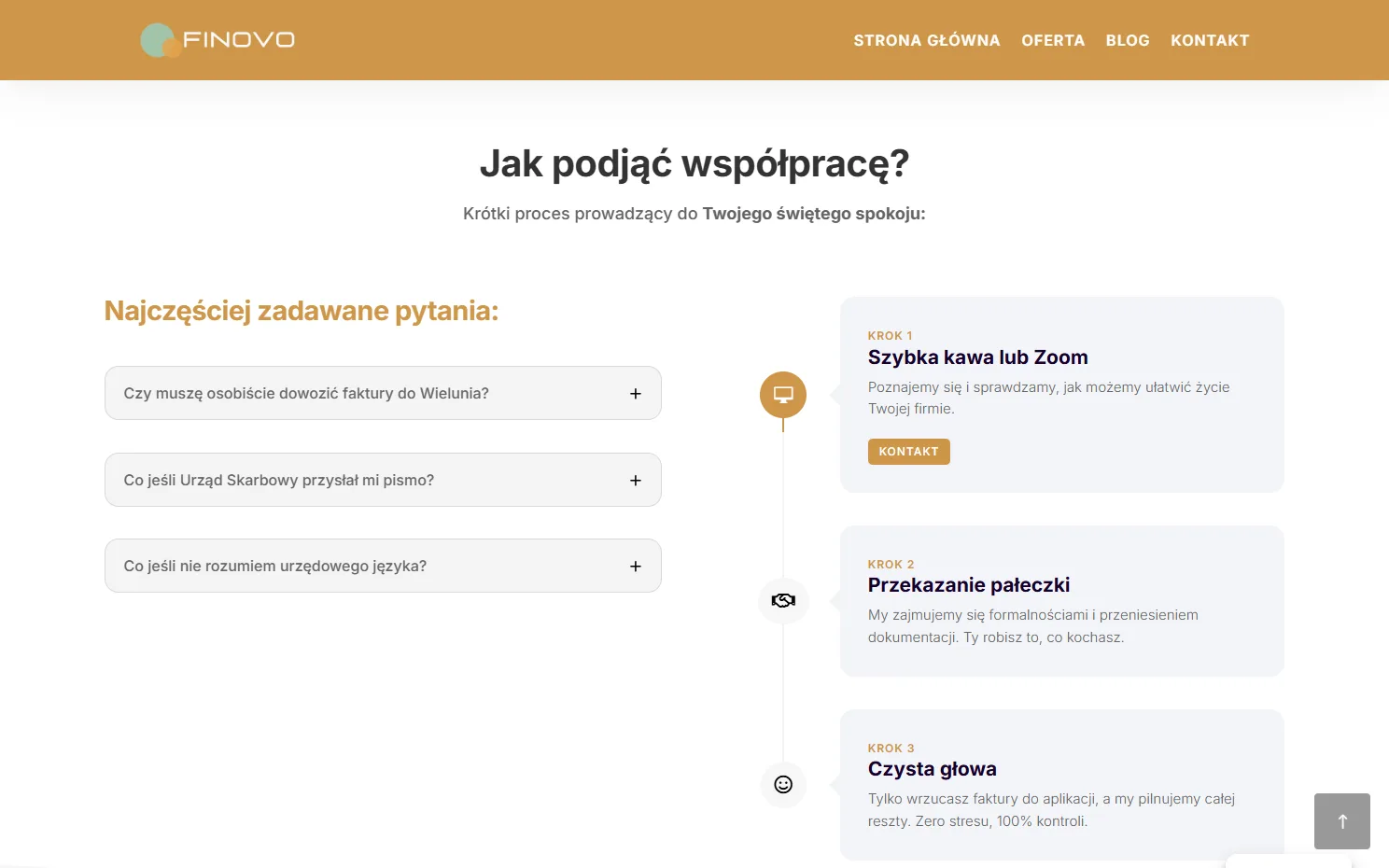 Realizacja strony internetowej - Finovo, widok 2