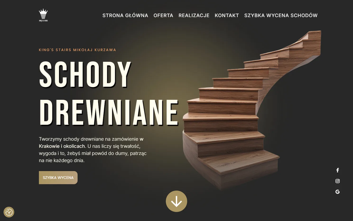 Realizacja strony internetowej - King's Stairs, widok 2