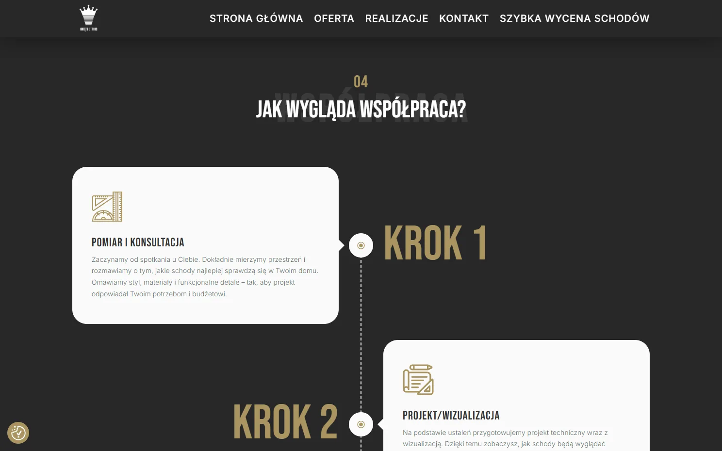 Realizacja strony internetowej - King's Stairs, widok 3