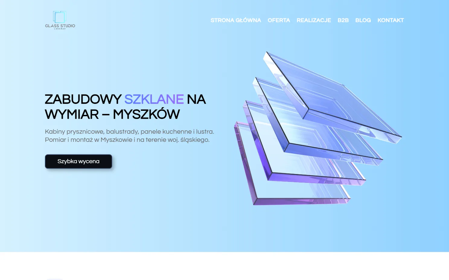 Realizacja strony internetowej - Lockmar Glass Studio, widok 2