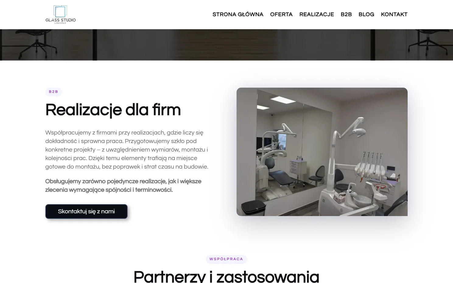 Realizacja strony internetowej - Lockmar Glass Studio, widok 3