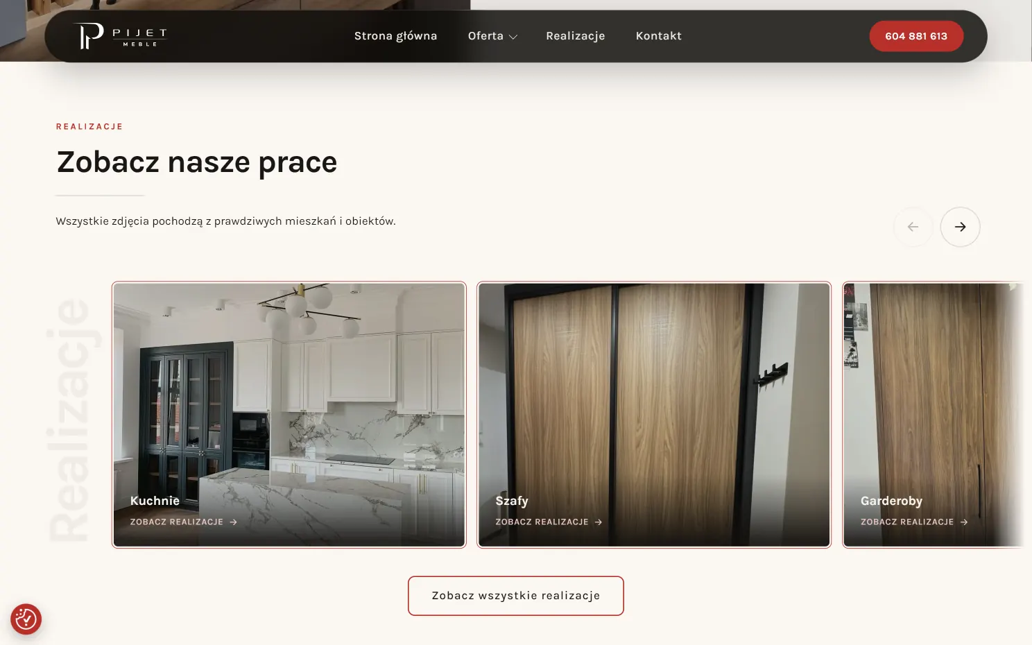 Realizacja strony WWW Premium - Meble Pijet, widok 3