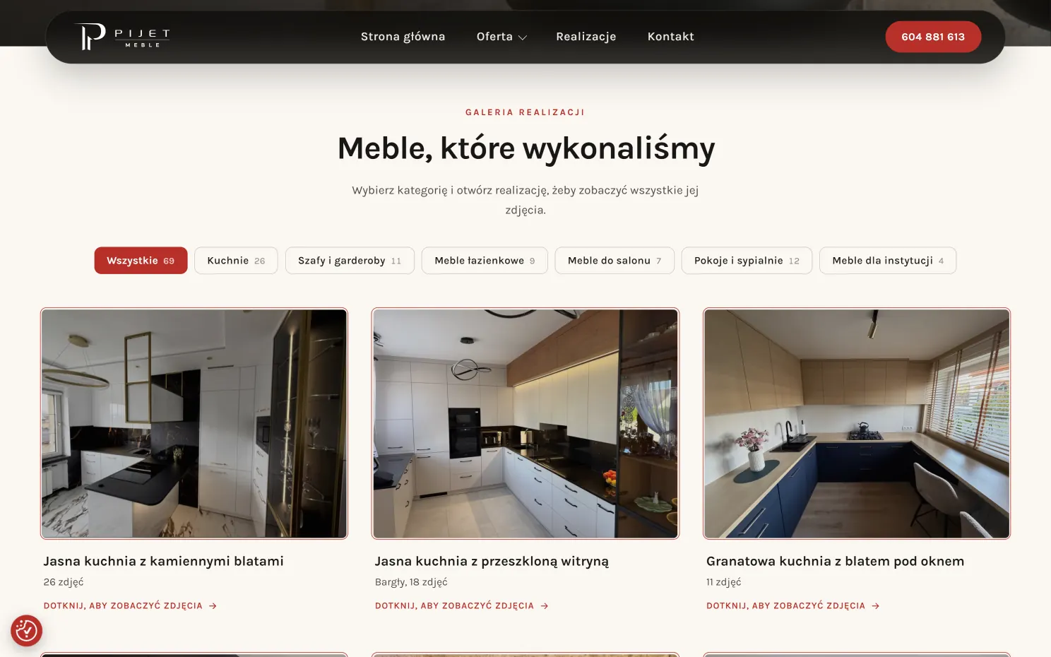 Realizacja strony WWW Premium - Meble Pijet, widok 4