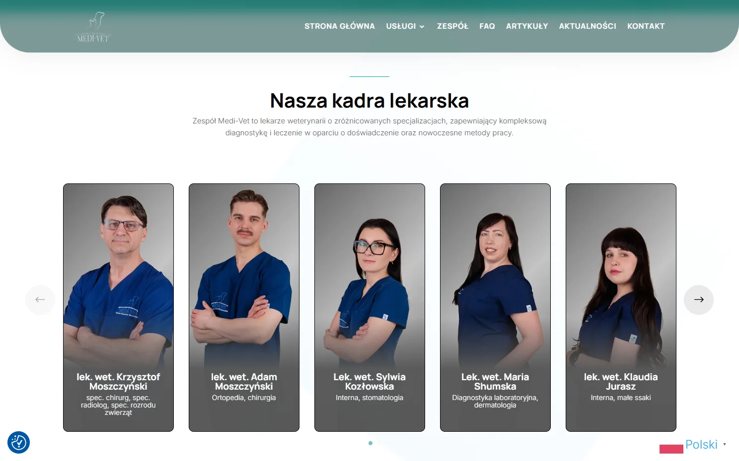 Realizacja strony internetowej - Przychodnia Medi-Vet, widok 2