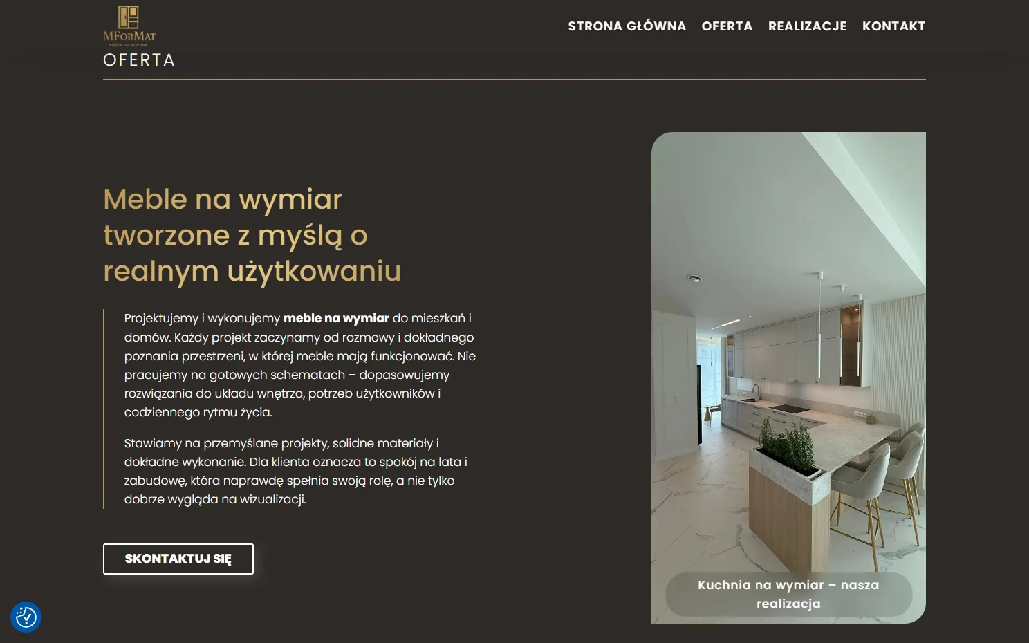 Realizacja strony internetowej - Mformat, widok 3