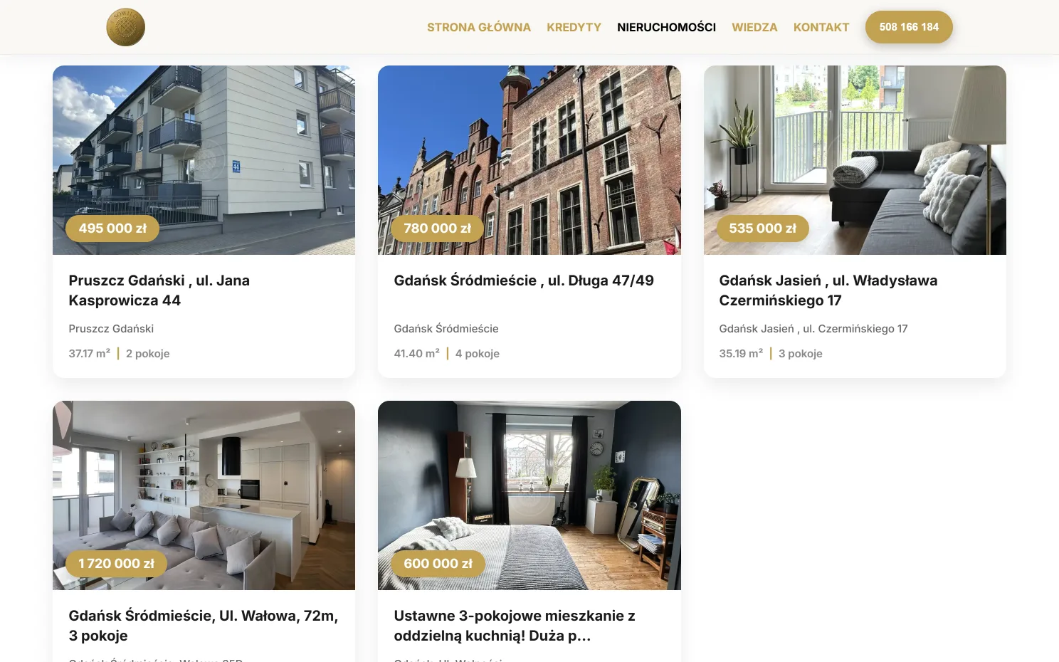 Realizacja strony internetowej - Sowilo Nieruchomości, widok 2