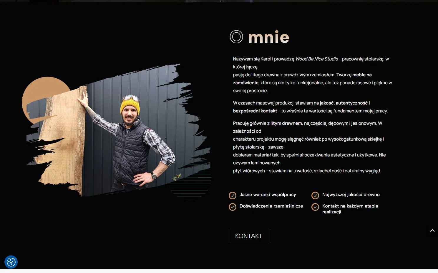 Realizacja strony internetowej - Wood be nice studio, widok 4