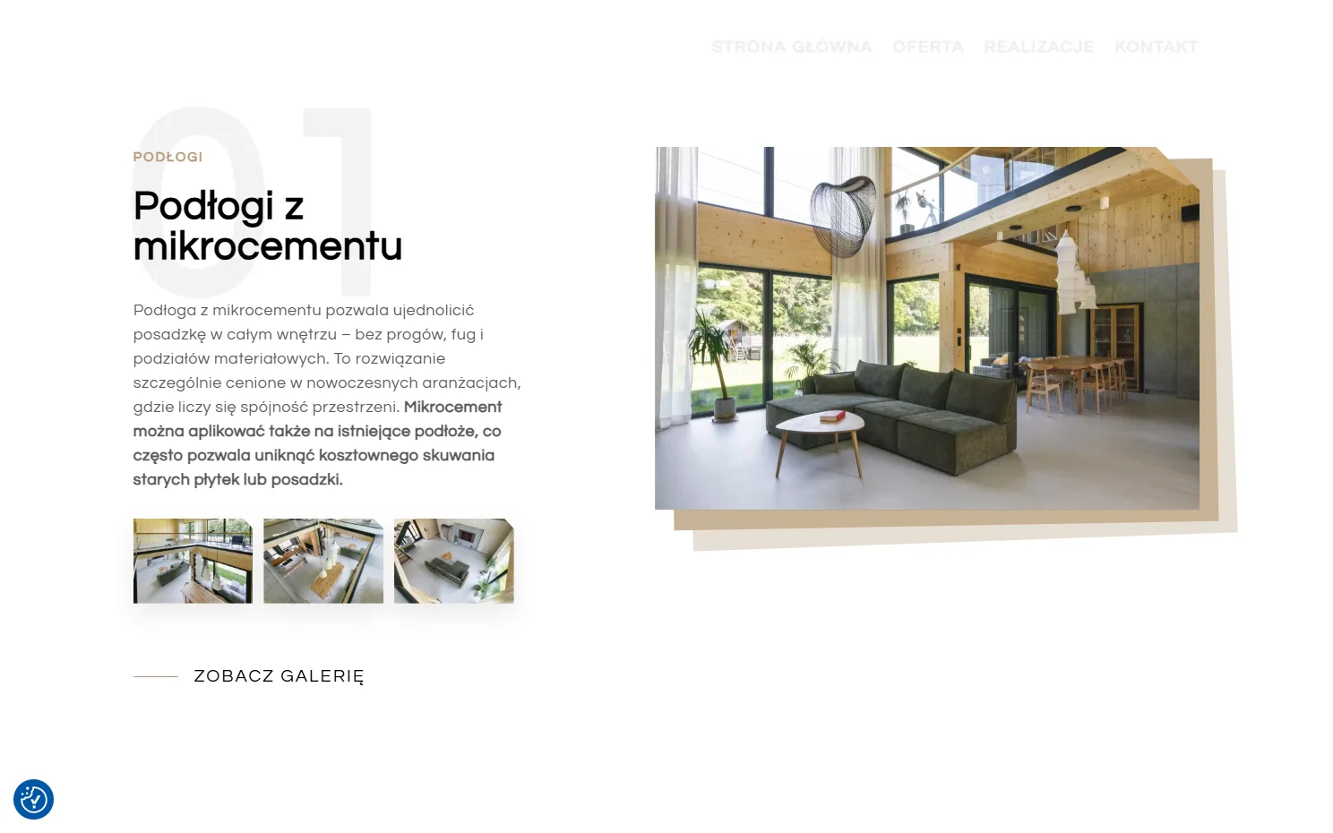 Realizacja strony internetowej - Zamiast Drewna, widok 3