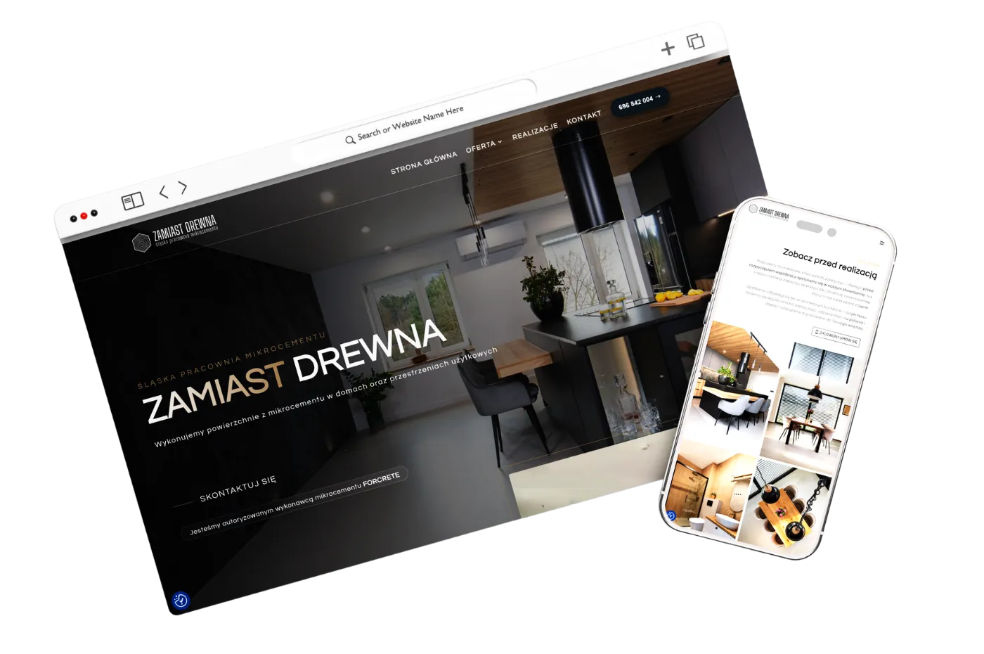 Realizacja strony internetowej - Zamiast Drewna